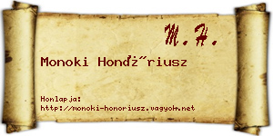 Monoki Honóriusz névjegykártya